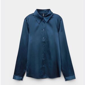 Intimissimi blue button down silk shirt